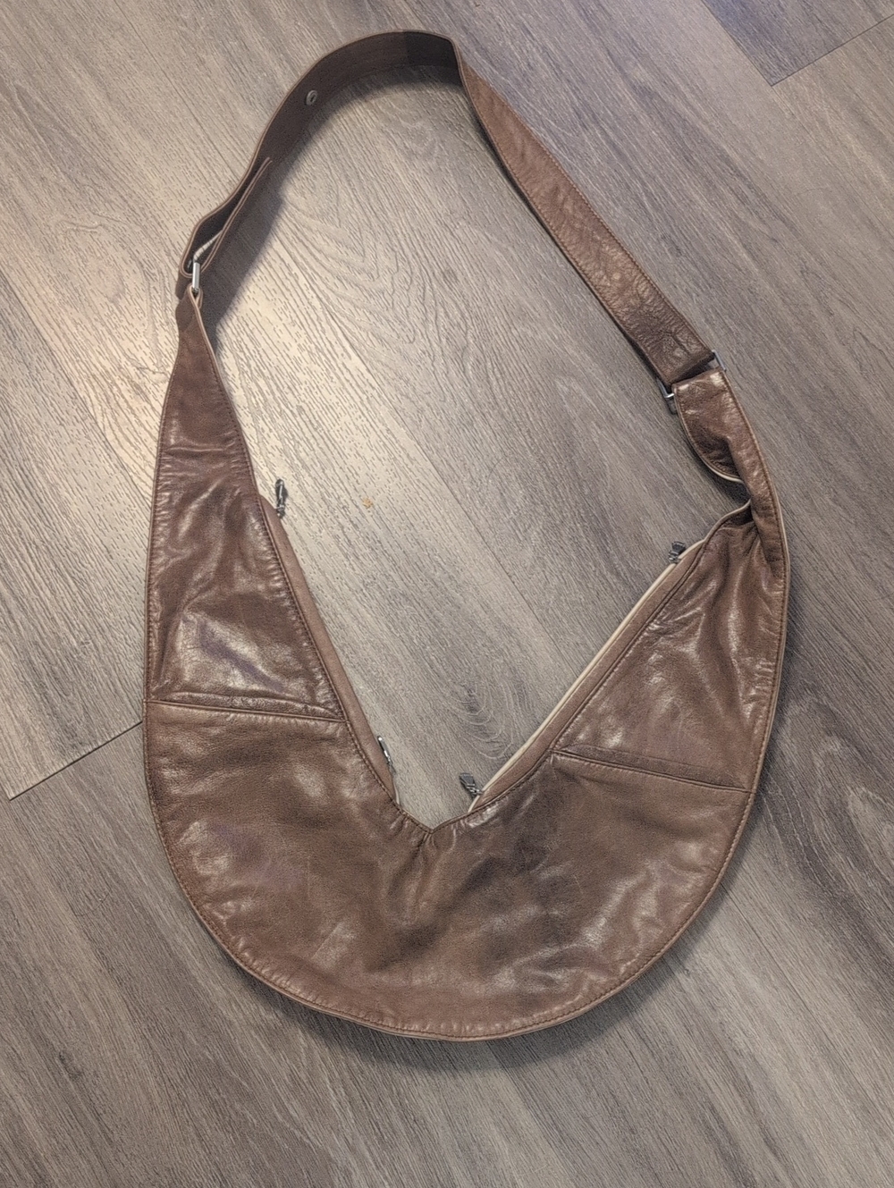 Authentic Sash Leather  Crossbody Sling Bag